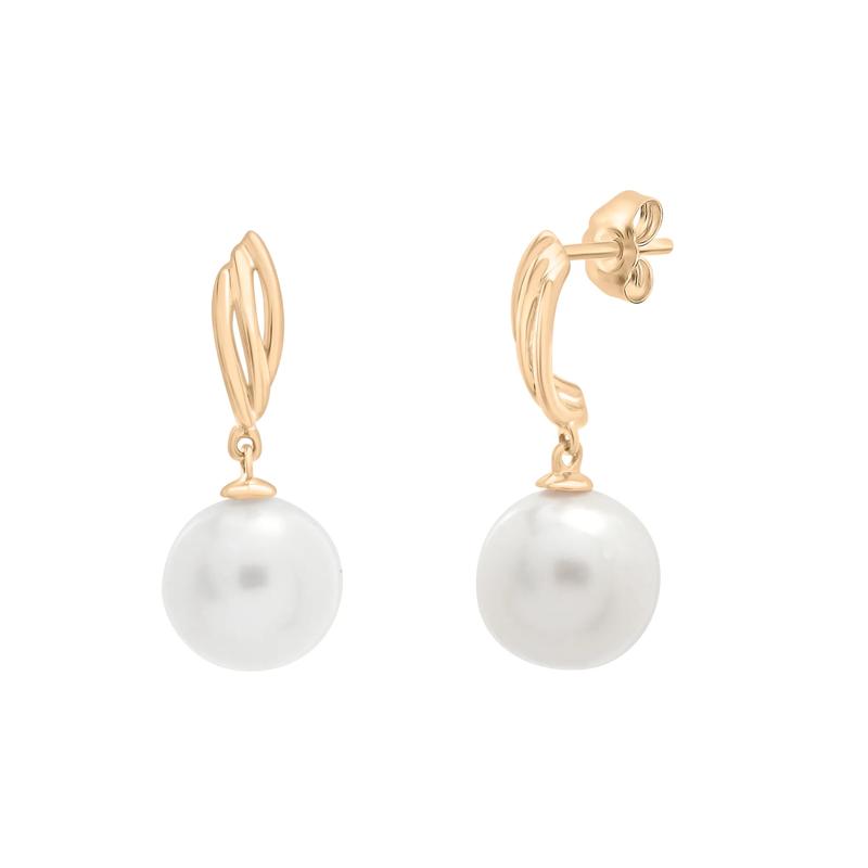 Freshwater Cultured Pearl Drop Earrings in 10K Yellow Gold – Image 1 of 1
