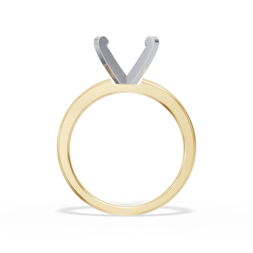 Solitaire Semi-Mount Engagement Ring in 14K Yellow Gold (Setting Only) – Image 4 of 6