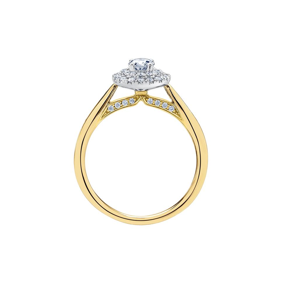Oval-Shaped Double Halo Engagement Ring in 14K Yellow Gold (1/2 ct. tw.) – Image 2 of 7