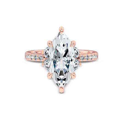 Lab Grown Diamond Marquise Center Engagement Ring in 14K Rose Gold (4 1/4 ct. tw.)