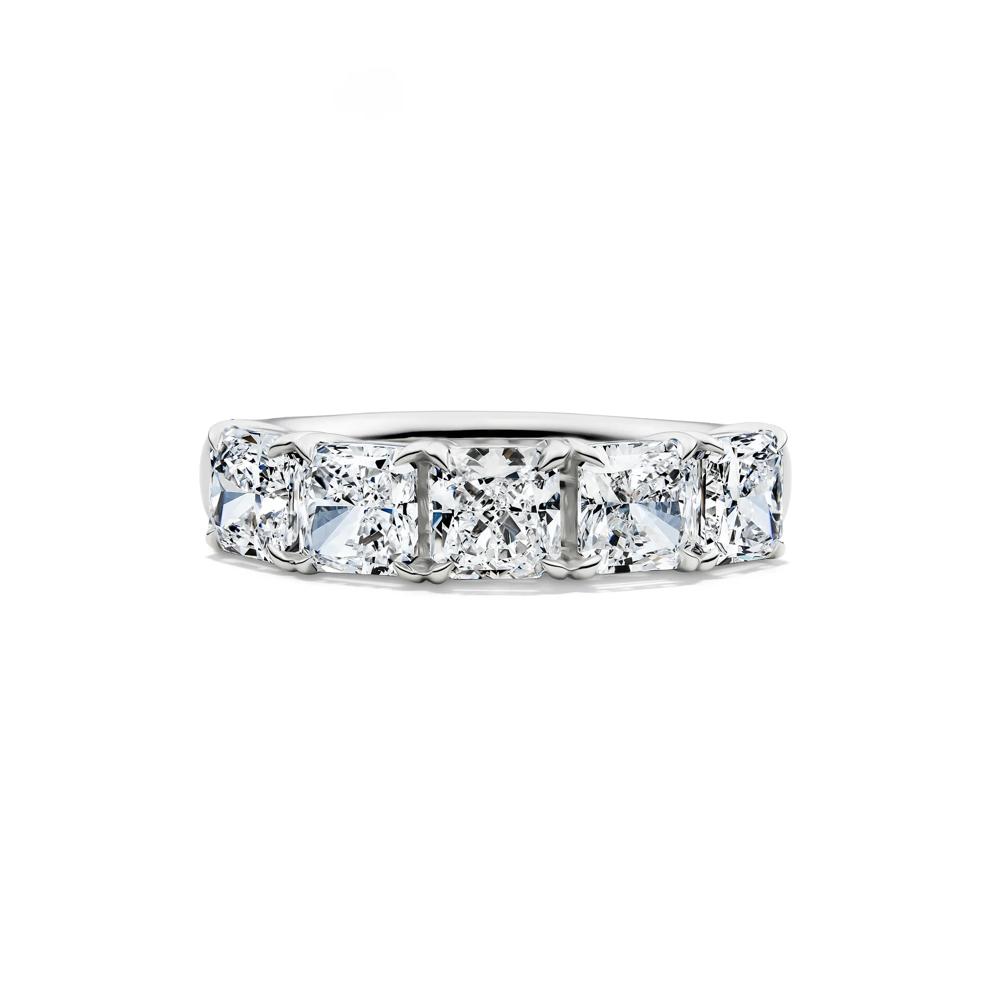 Lab Grown Diamond Five-Stone Square Anniversary Band in 14K White Gold (3 ct. tw.) – Image 1 of 5