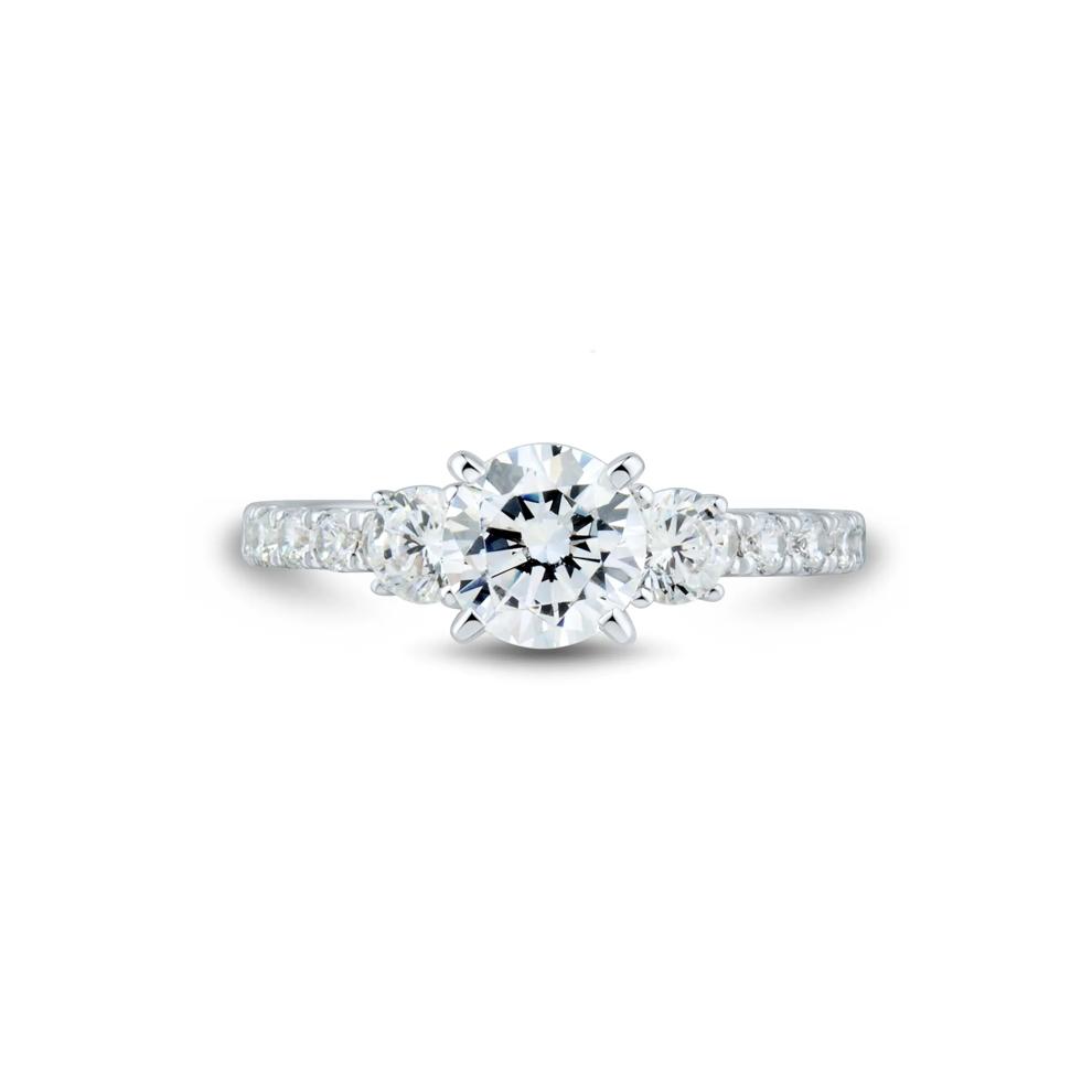 3/4 ct. tw. Lab Grown Diamond Semi-Mount Engagement Ring in 14K White Gold (Setting Only) – Image 1 of 5