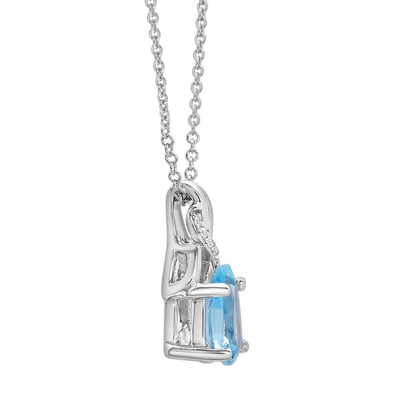 Blue Topaz &amp; Diamond Pendant &amp; Earrings Boxed Set in Sterling Silver – Image 6 of 7