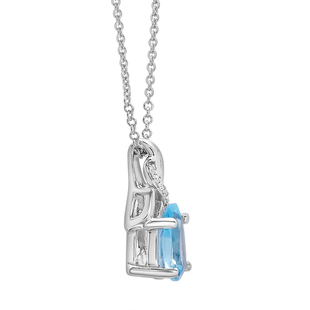 Blue Topaz &amp; Diamond Pendant &amp; Earrings Boxed Set in Sterling Silver – Image 6 of 7