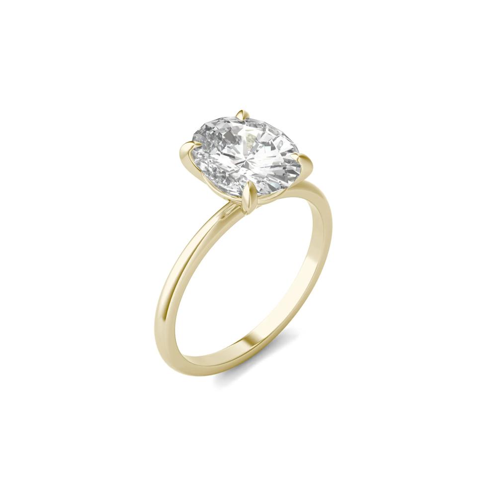 Lab-Created Moissanite Solitaire Engagement Ring in 14K Yellow Gold (3 ct. dew) – Image 4 of 5