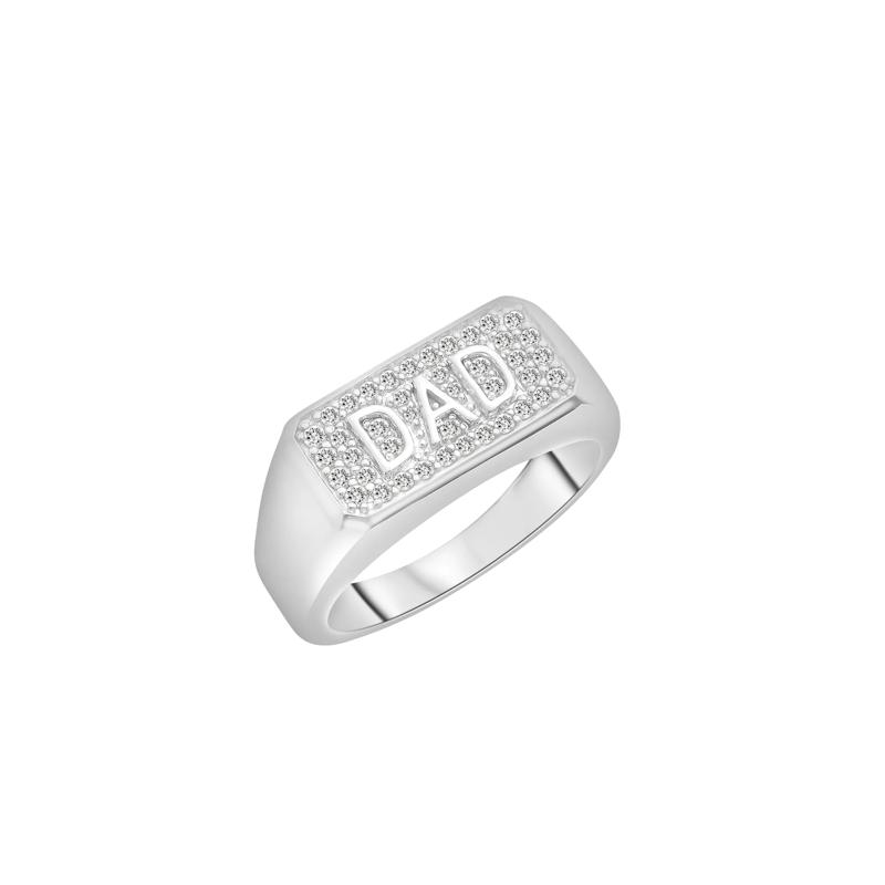 Men's Diamond Dad Ring in Sterling Silver (1/3 ct. tw.) – Image 5 of 5