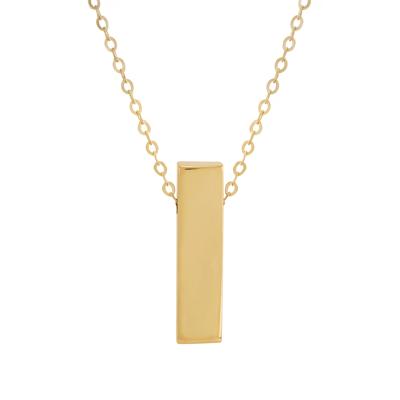 Polished Bar Pendant in 14K Yellow Gold