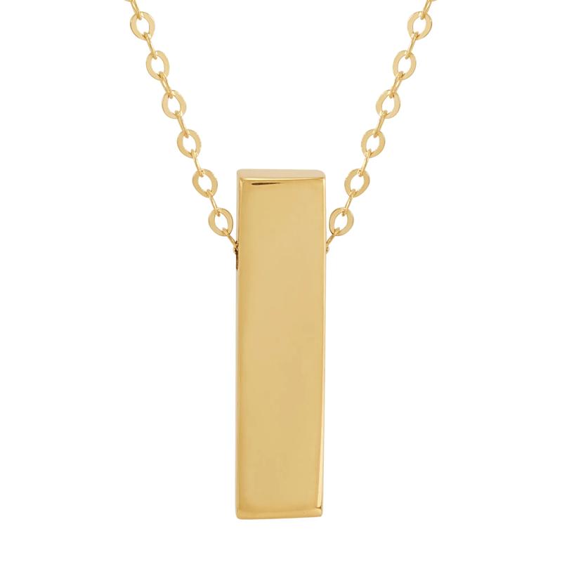 Polished Bar Pendant in 14K Yellow Gold – Image 1 of 3