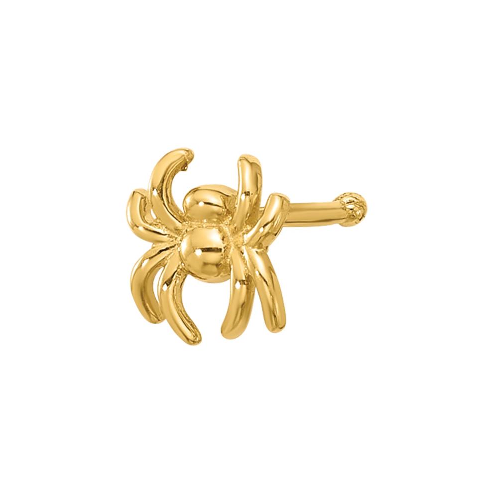 Polished Spider Nose Stud in 14K Yellow Gold, 22 Gauge – Image 1 of 3