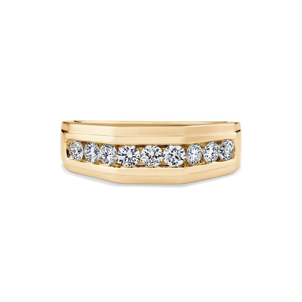Men's Lab Grown Diamond Geometric Band in 10K Yellow Gold (3/4 ct. tw.) – Image 1 of 4