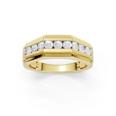 Men's Lab Grown Diamond Geometric Band in 10K Yellow Gold (3/4 ct. tw.)