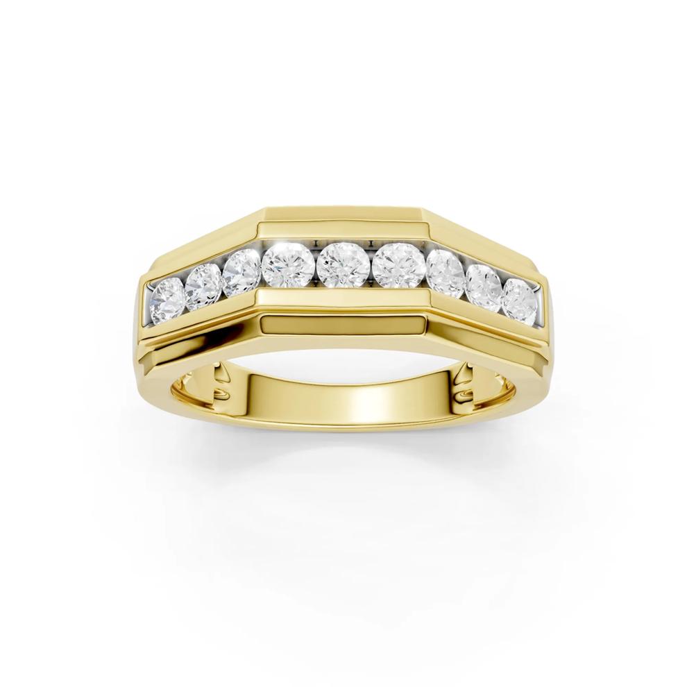 Men's Lab Grown Diamond Geometric Band in 10K Yellow Gold (3/4 ct. tw.) – Image 1 of 4