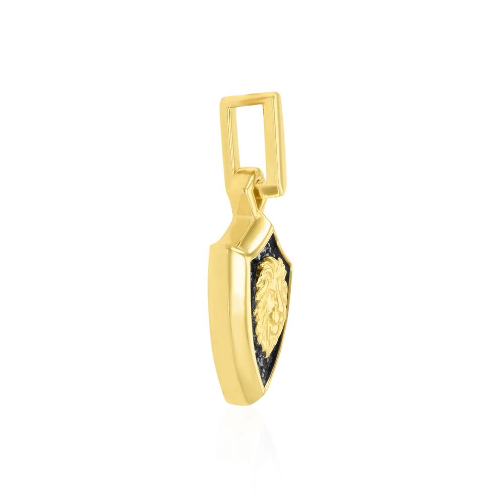 Men's Black Spinel Lion's Head Charm in Vermeil – Image 2 of 2