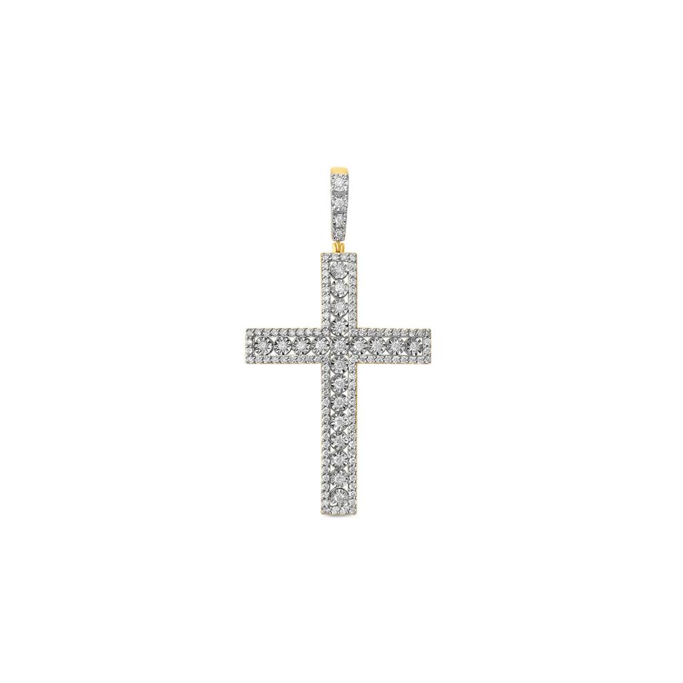Cross Charm with Diamonds in 10K Yellow Gold (2 ct. tw.) – Image 1 of 2
