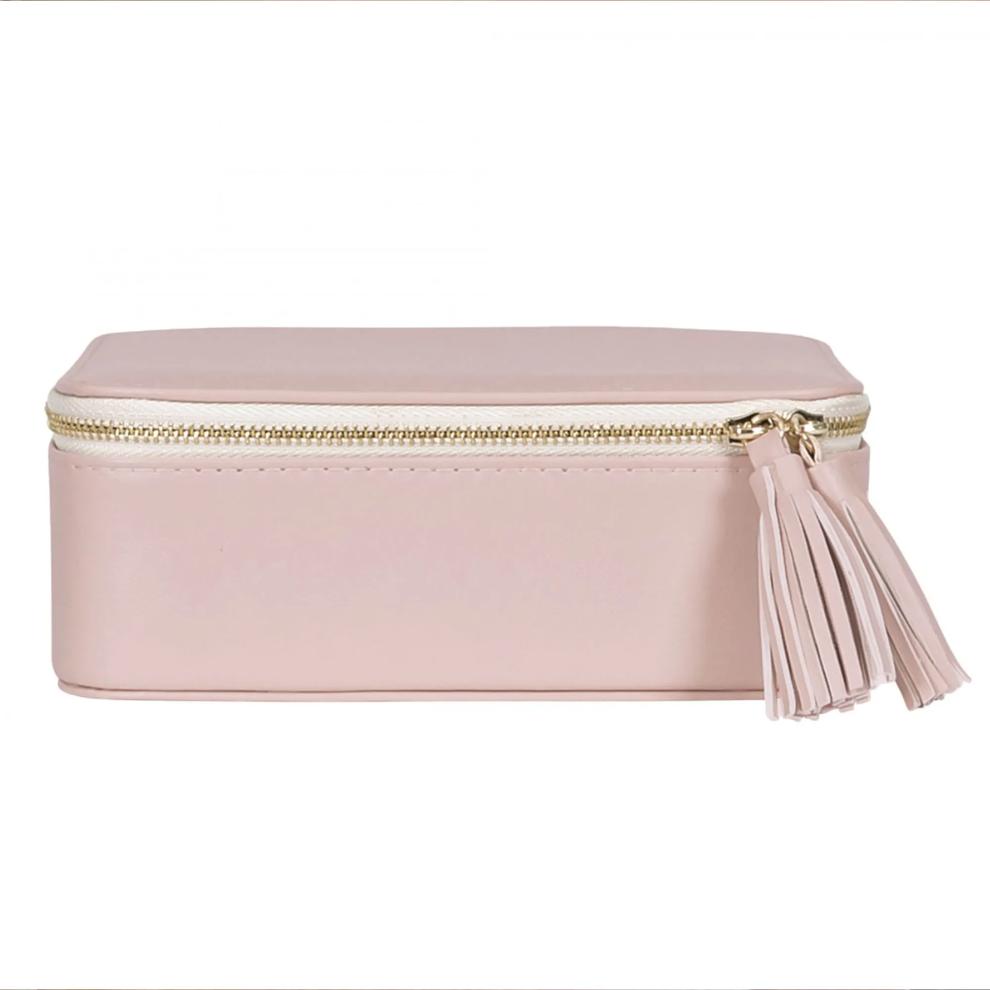 Travel Jewelry Case in Blush-Colored Vegan Leather – Image 3 of 3