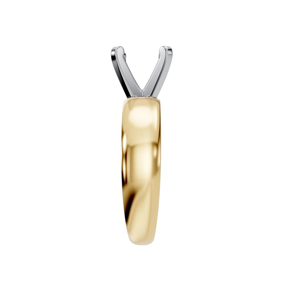 Solitaire Half-Round Semi-Mount Engagement Ring in 14K Yellow Gold (Setting Only) – Image 7 of 8