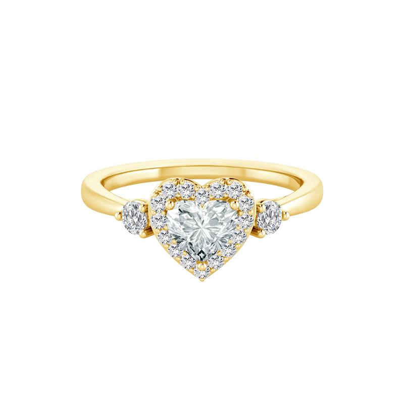 Lab Grown Diamond Heart Promise Ring in 10K Yellow Gold &#40;1/2 ct. tw.&#41; – Image 1 of 3