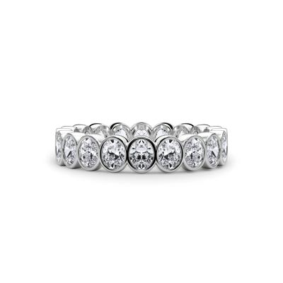 Lab Grown Diamond Oval Bezel Eternity Band in 14K White Gold (2 ct. tw.)