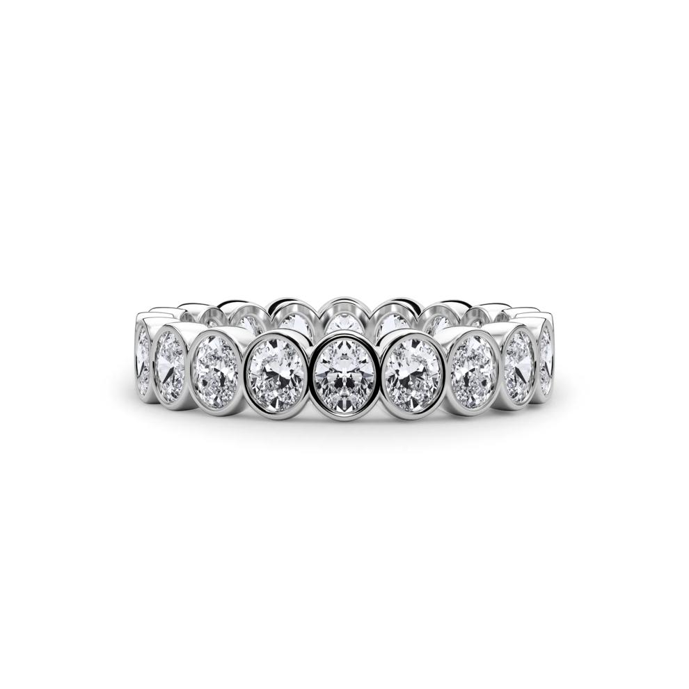 Lab Grown Diamond Oval Bezel Eternity Band in 14K White Gold (2 ct. tw.) – Image 1 of 5