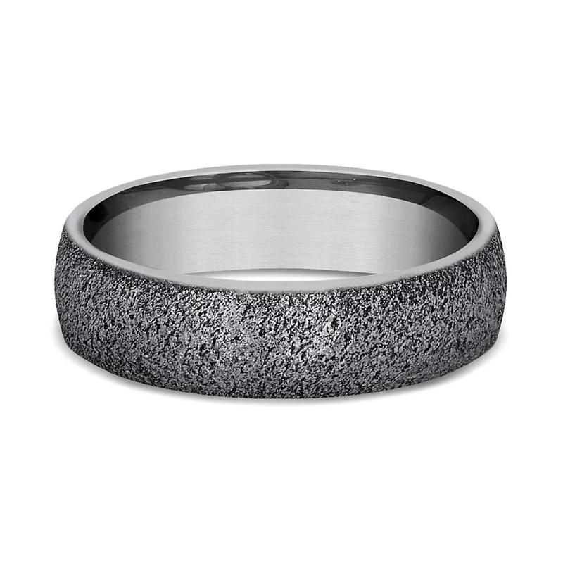 Men&#39;s Stone Finish Band in Tantalum, 6MM – Image 1 of 3
