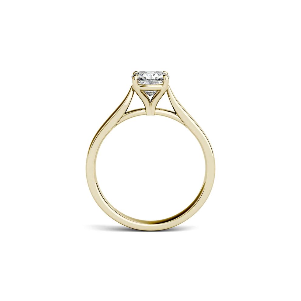 Cushion-Cut Moissanite Solitaire Ring in 14K Yellow Gold (1 ct. dew) – Image 2 of 4