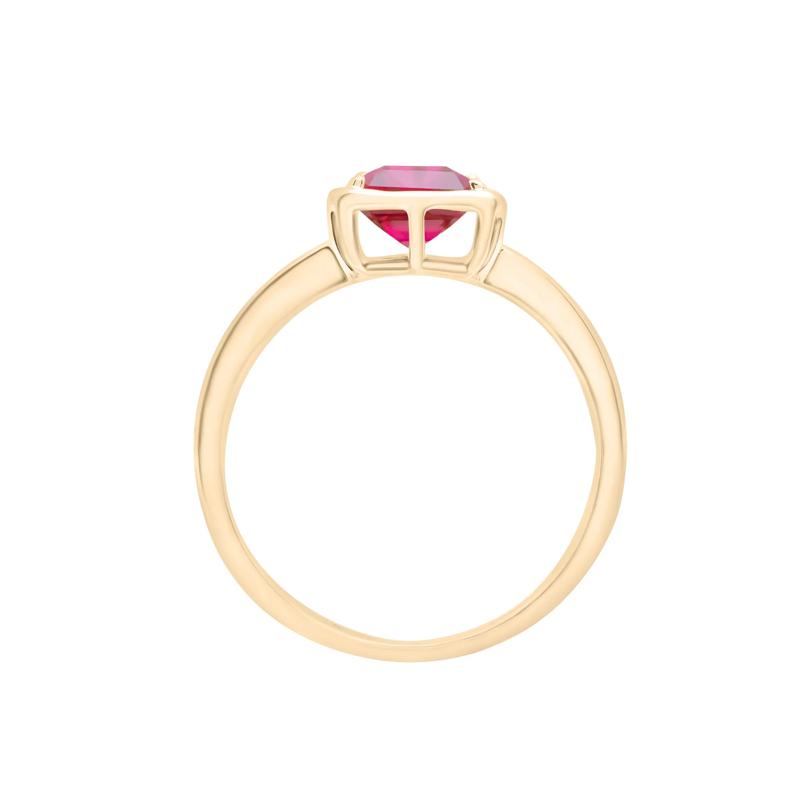 Faux-Bezel Ruby Ring in 10K Yellow Gold – Image 2 of 5