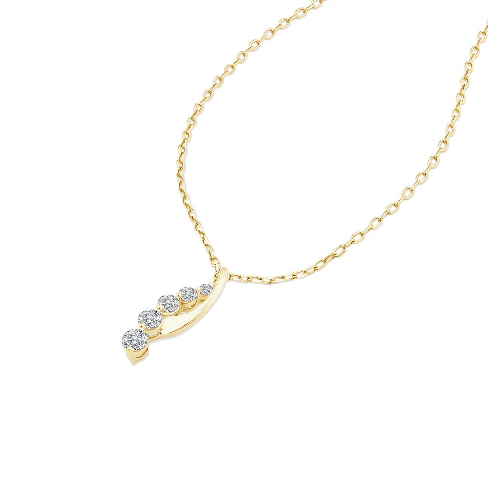 Diamond Pendant Necklace in 10K Yellow Gold (1/4 ct. tw.) – Image 4 of 4
