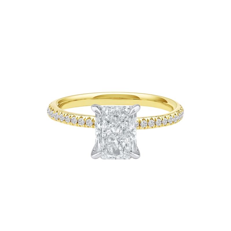 Anais Radiant-Cut Lab Grown Diamond Engagement Ring in 14K Yellow and White Gold &#40;2 1/4 ct. tw.&#41; – Image 1 of 4