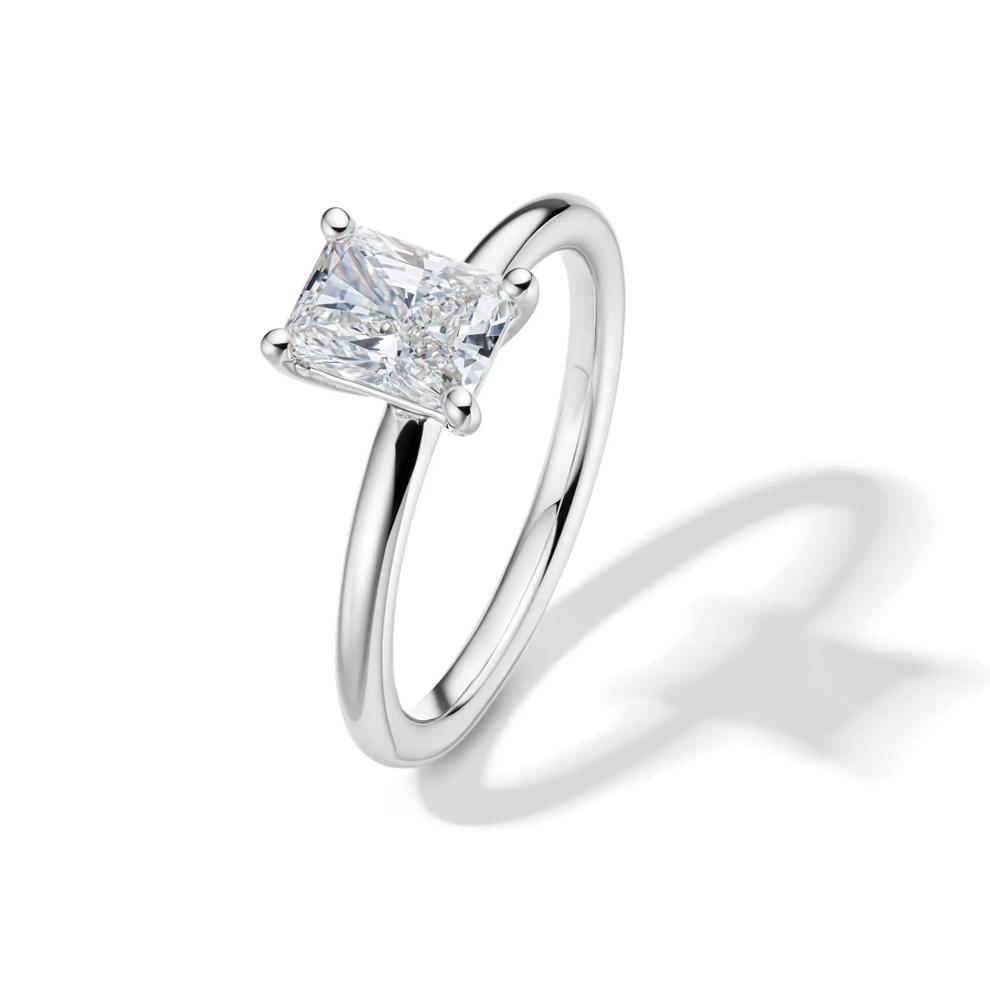 Lab Grown Diamond Radiant-Cut Solitaire Ring in 14K White Gold (1 ct.) – Image 4 of 5