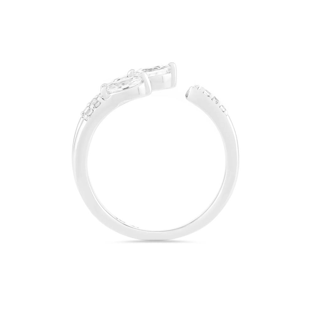 Lab-Created White Sapphire Marquise Wrap Ring in Sterling Silver – Image 2 of 4