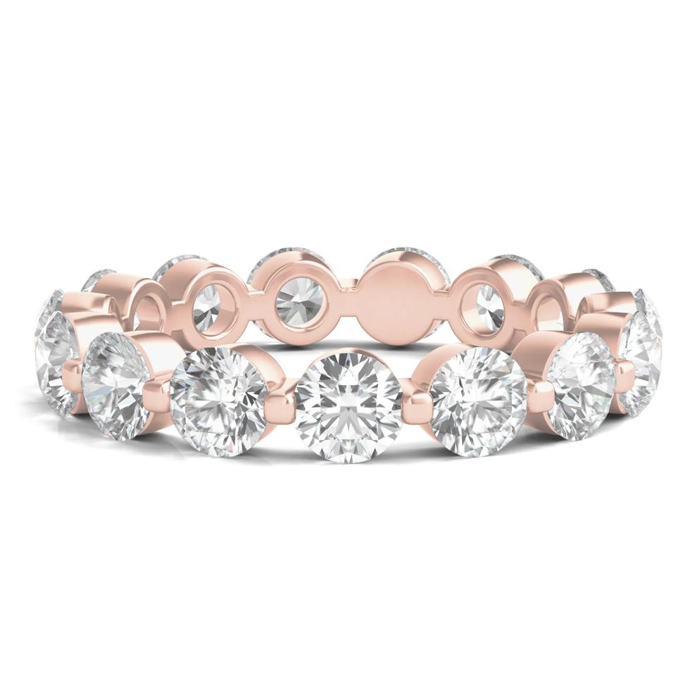 Round-Cut Diamond Shared Prong Eternity Band in 14k Rose Gold (3 ct. tw.) – Image 1 of 3