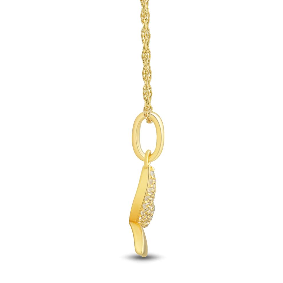 Diamond Butterfly Pendant in 10K Yellow Gold (1/10 ct. tw.) – Image 2 of 3