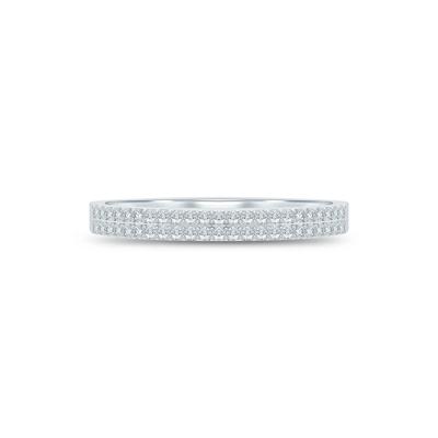 Double Row Diamond Stack Band in 10K Gold
