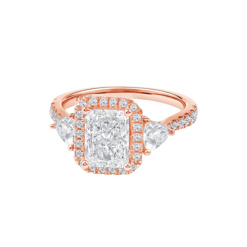 Violet Lab Grown Diamond Halo Engagement Ring in 14K Rose Gold &#40;2 3/4 ct. tw.&#41; – Image 5 of 5