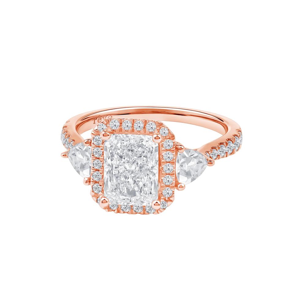 Violet Lab Grown Diamond Halo Engagement Ring in 14K Rose Gold (2 3/4 ct. tw.) – Image 5 of 5