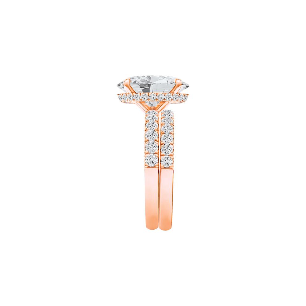 Lab Grown Diamond Oval Bridal Set in 14K Rose Gold (5 ct. tw.) – Image 3 of 5