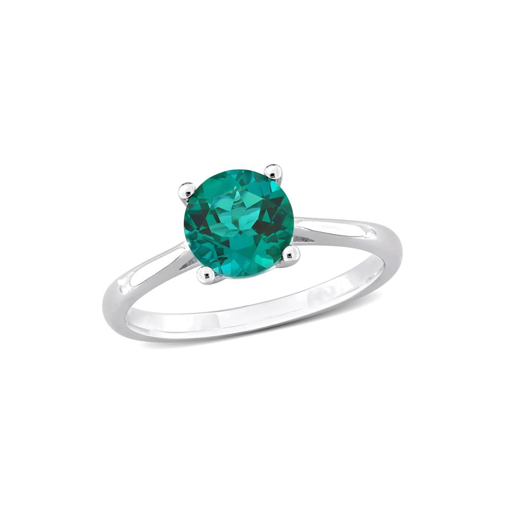 Lab-Created Emerald Ring in Sterling Silver – Image 4 of 7