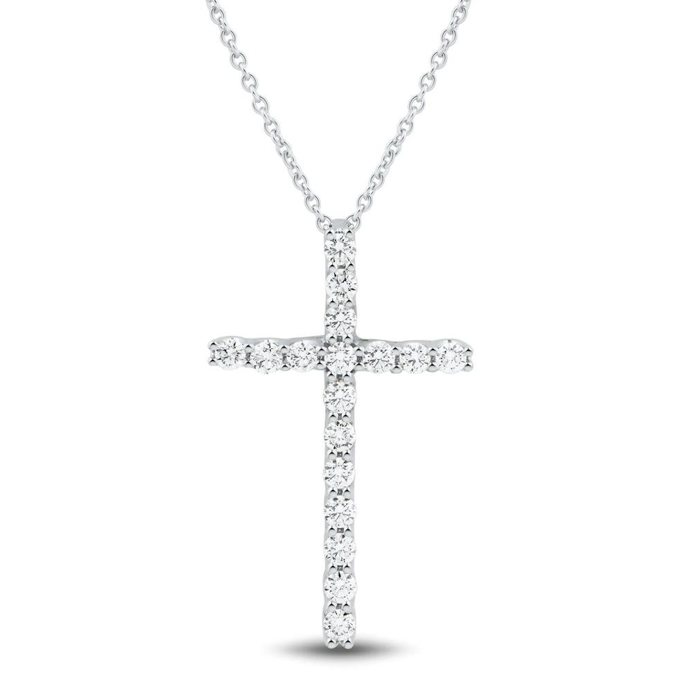 Lab Grown Diamond Cross Pendant in 14K White Gold (5/8 ct. tw.) – Image 1 of 3