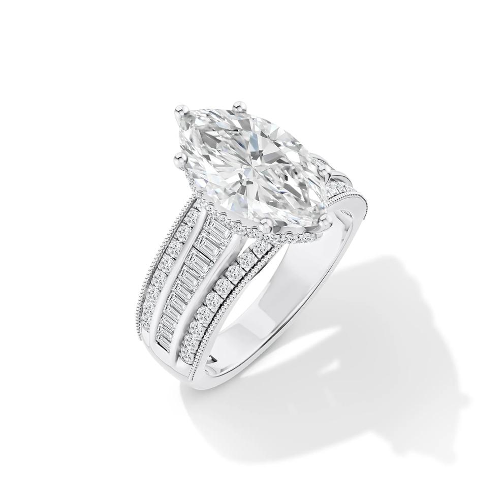 Lab Grown Diamond Marquise Center Engagement Ring in 14K Gold – Image 4 of 4