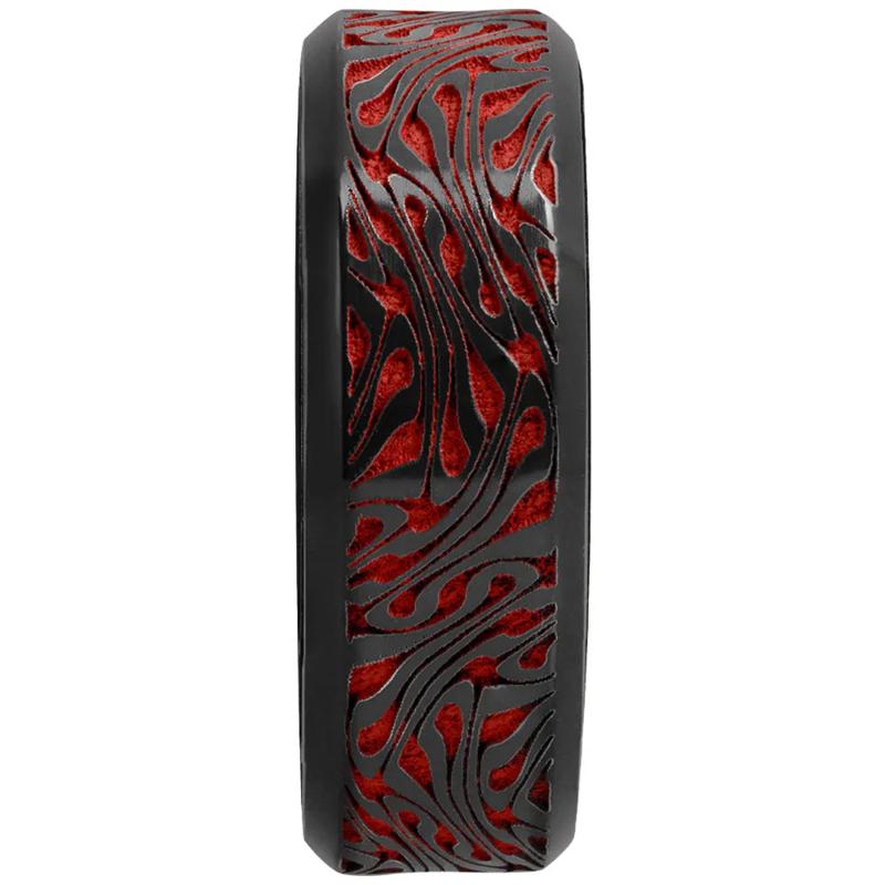 Men&#39;s Black Zirconium Band with Carbon Fiber &amp; Cerakote – Image 3 of 3