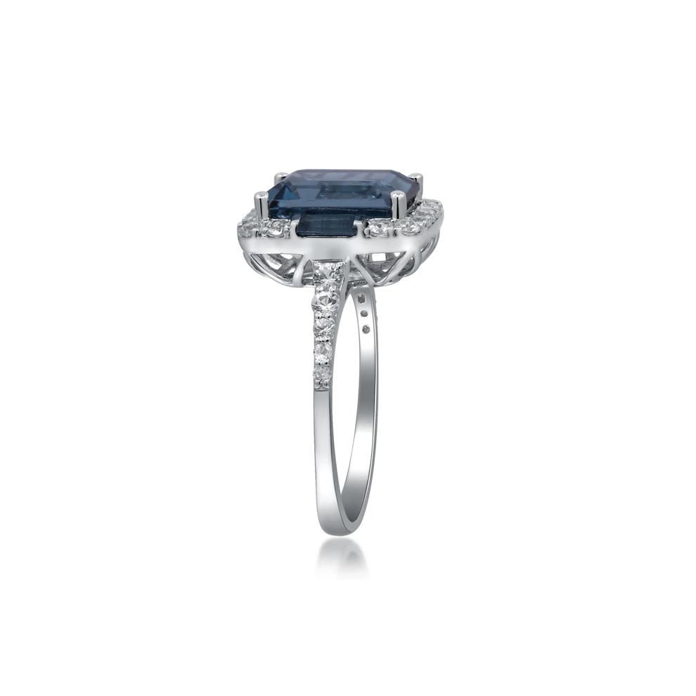 London Blue Topaz and White Sapphire Ring in Sterling Silver – Image 3 of 5