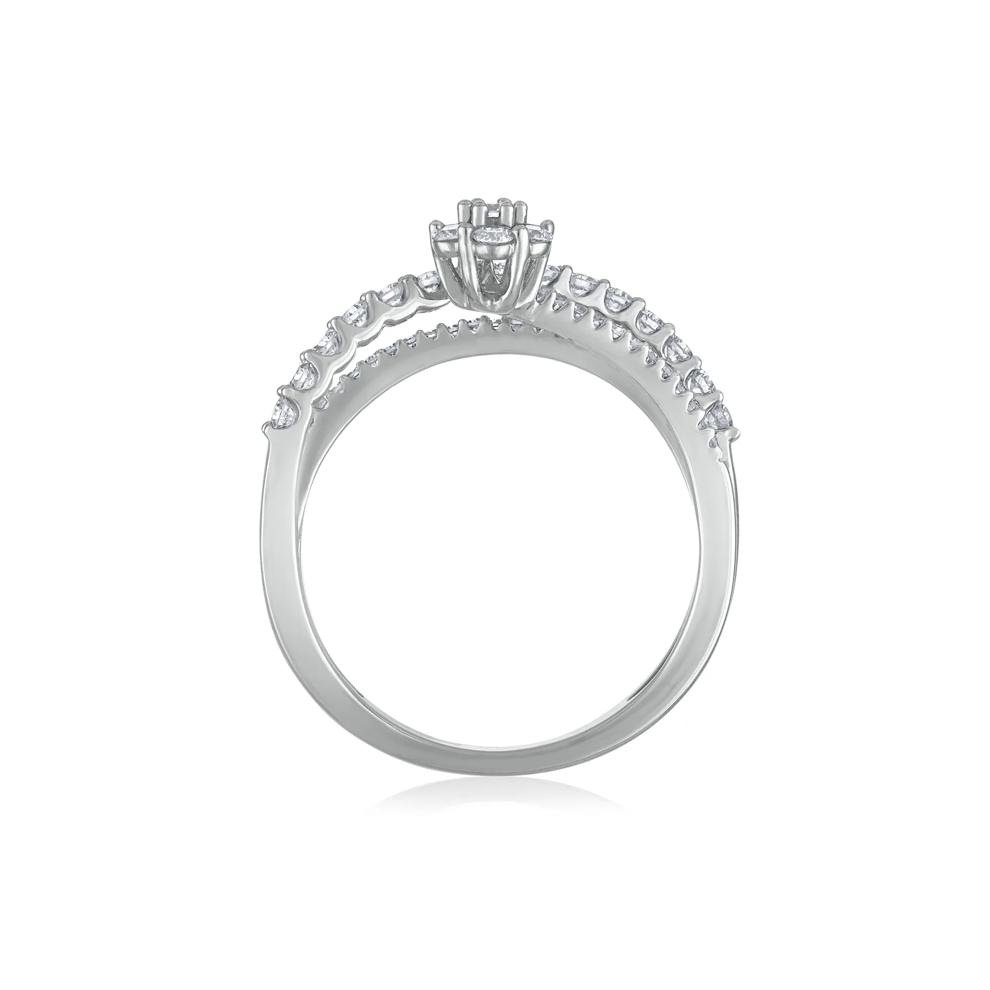Diamond Floral Bypass Ring in 14K White Gold (5/8 ct. tw.) – Image 2 of 3