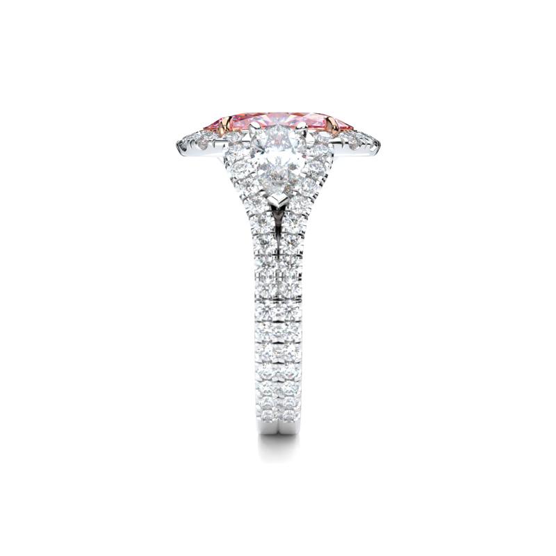 Lab Grown Diamond Pink Oval Engagement Ring in Platinum &amp; 18K Rose Gold (4 3/4 ct. tw.) – Image 3 of 5