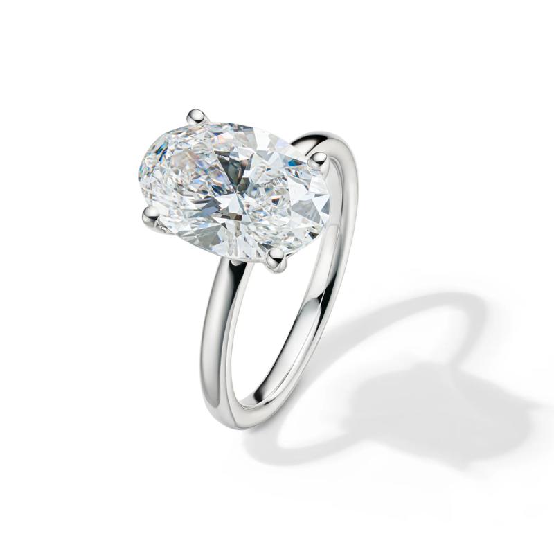 Lab Grown Diamond Oval Solitaire Engagement Ring in 14K White Gold &#40;4 ct.&#41; – Image 4 of 4