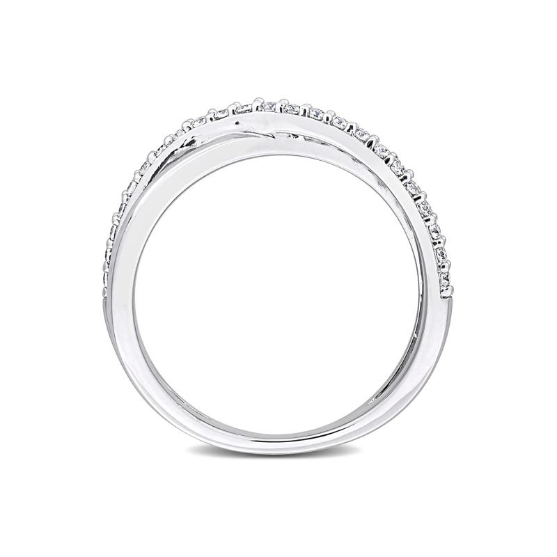 Lab-Created Moissanite Bypass Ring in Sterling Silver – Image 2 of 7