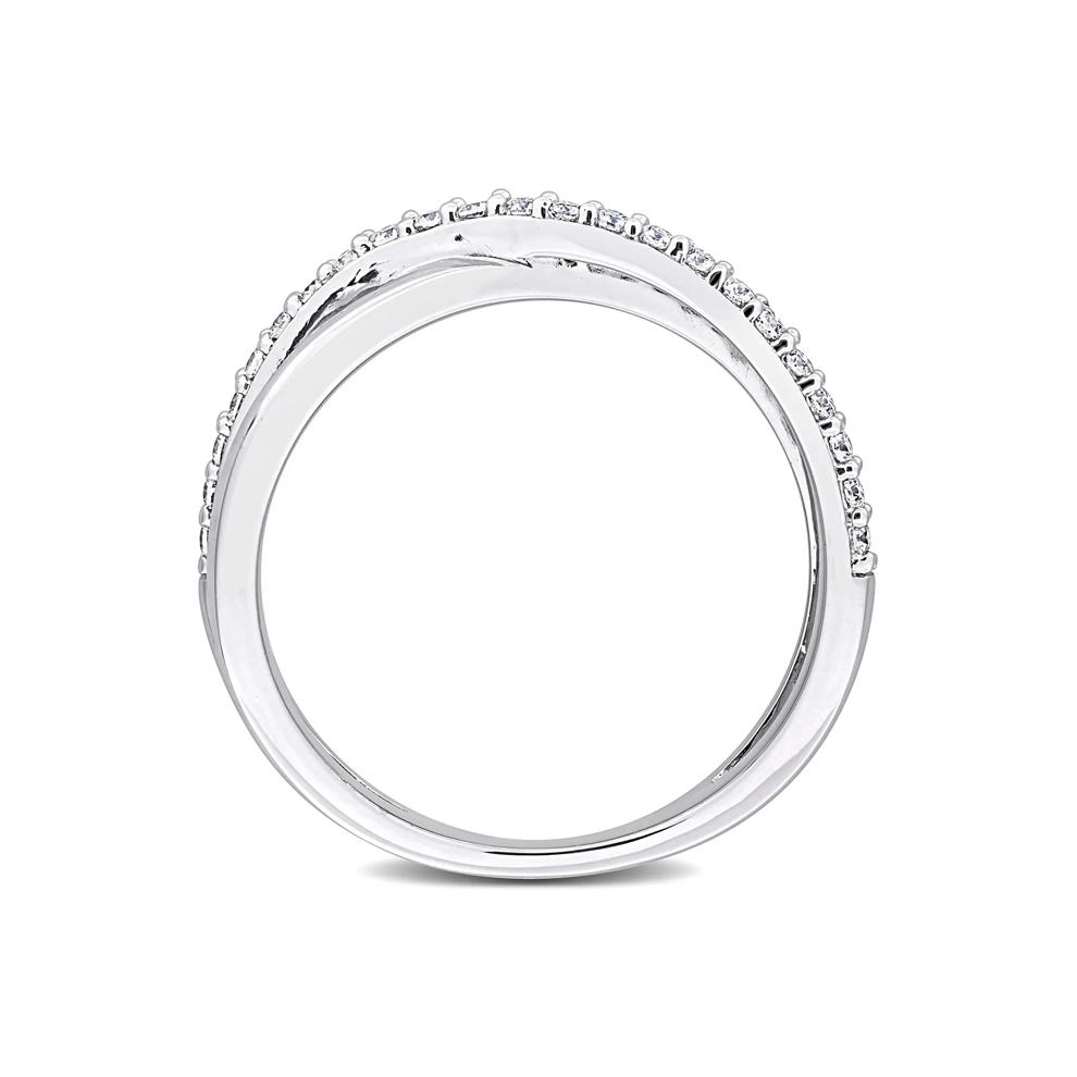 Lab-Created Moissanite Bypass Ring in Sterling Silver – Image 2 of 7