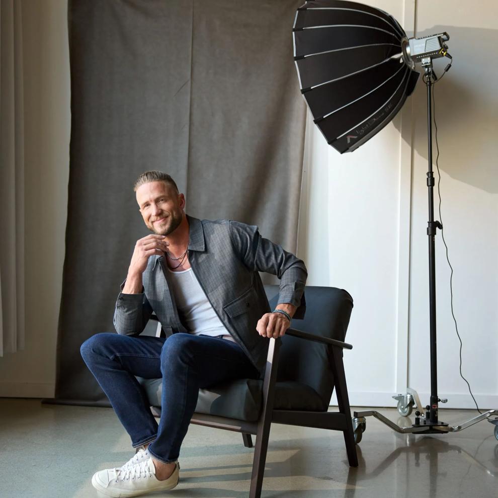 Men's Black Woven Leather Bracelet with Stainless Steel – Image 7 of 7