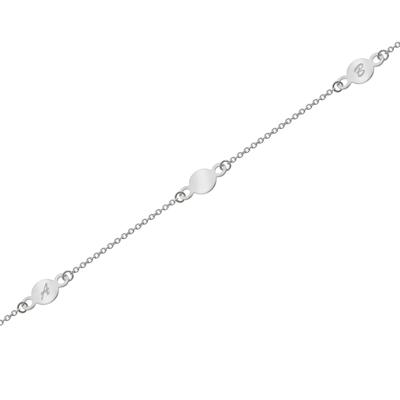 Personalized Engravable Initial Disc Bracelet