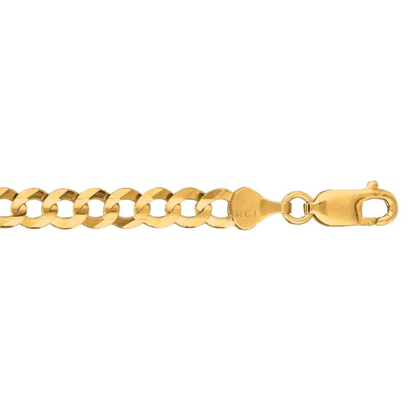 Men&#39;s Diamond-Cut Curb Chain Necklace in 10K Yellow Gold, 22&quot;  – Image 5 of 5
