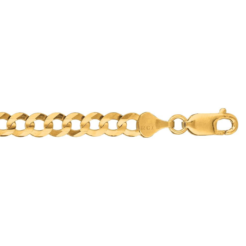 Men's Diamond-Cut Curb Chain Necklace in 10K Yellow Gold, 22"  – Image 5 of 5